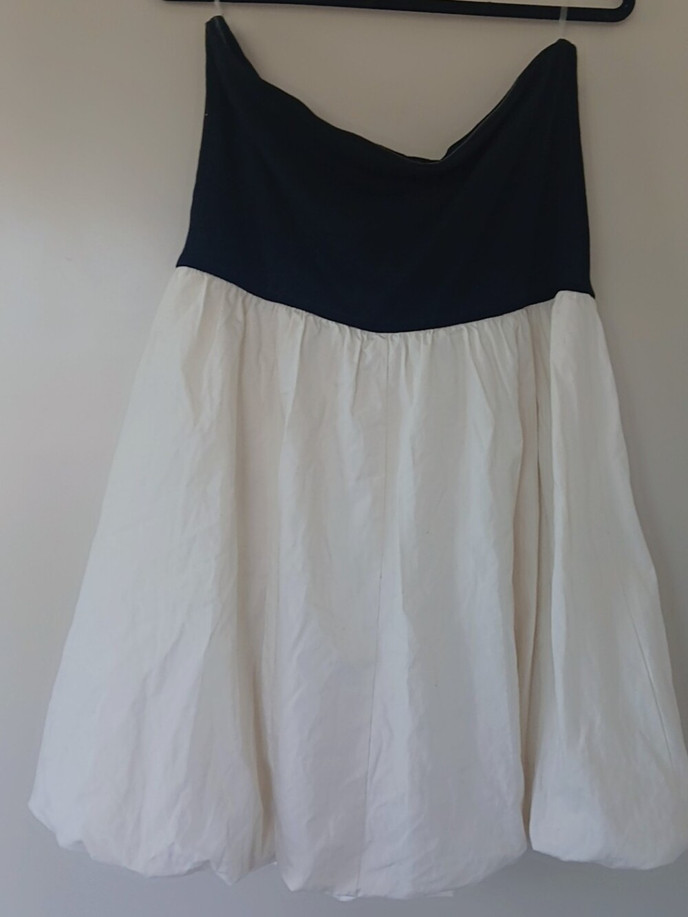 Two-Tone Black and White Tube Top Strapless Dress